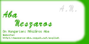 aba meszaros business card